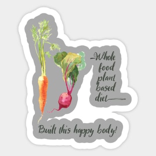 Whole Food Plant Based Vegan in Watercolor Sticker